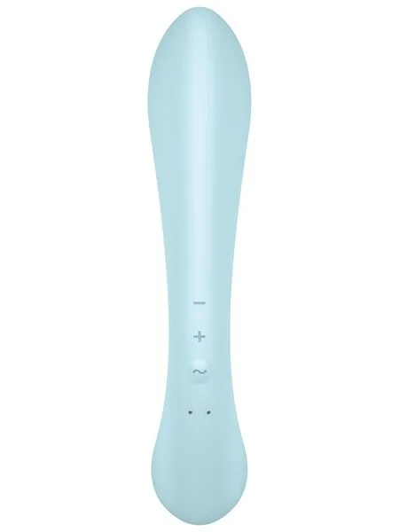 Двухсторонний вибратор-кролик Satisfyer Triple Oh Light Blue, 3 мотора, рукоятка-массажер