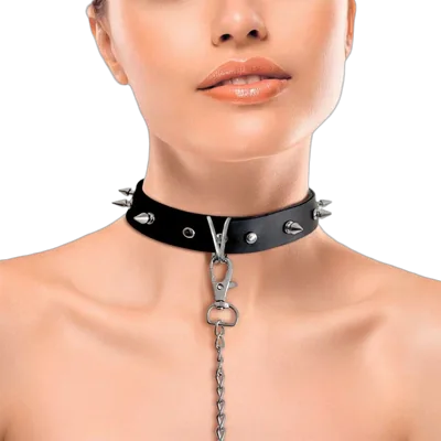 Нашийник з шипами та повідцем Art of Sex - Collar Spikes and Leash