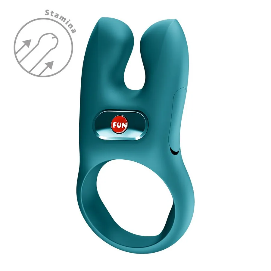 Эрекционное виброкольцо с двойной стимуляцией клитора Fun Factory NŌS CLASSIC Bottle Green, 2 мотора