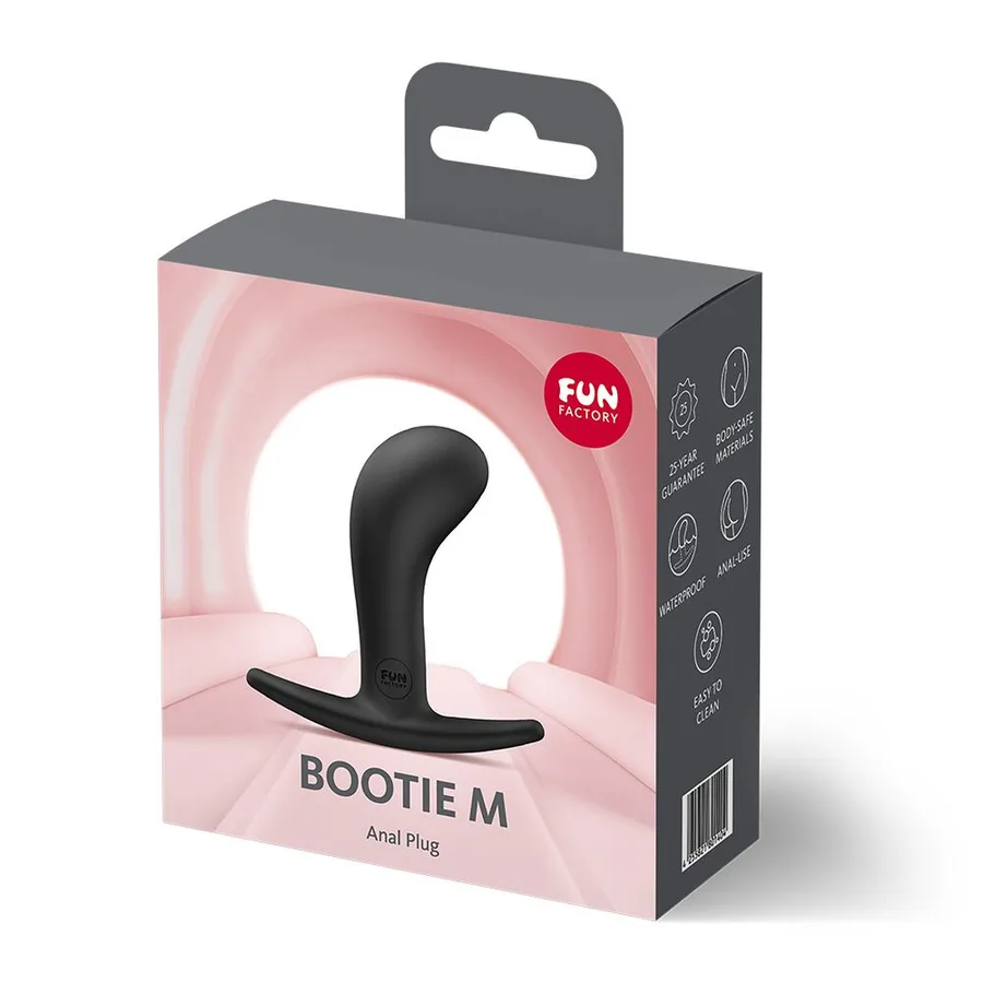 Анальная пробка Fun Factory BOOTIE M Black, диаметр 3,3 см, тонкий ограничитель