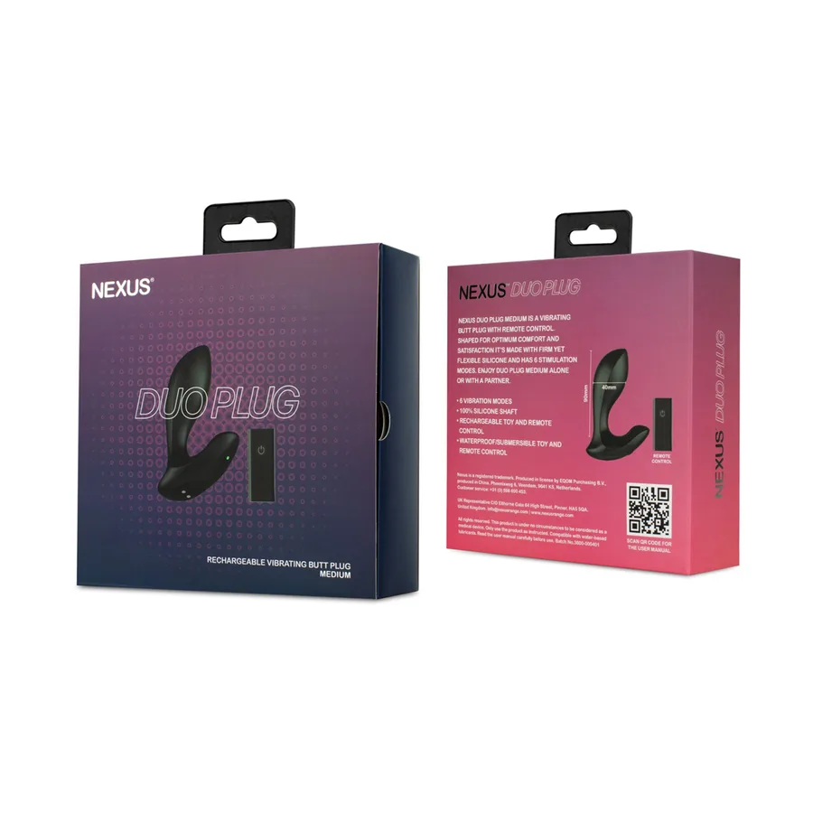 Анальна вібропробка Nexus DUO Plug Medium, пульт ДК