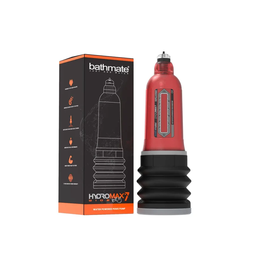 Гідропомпа Bathmate Hydromax 7 WideBoy Red, для члена довжиною від 12,5 до 18 см, діаметр до 5,5 см