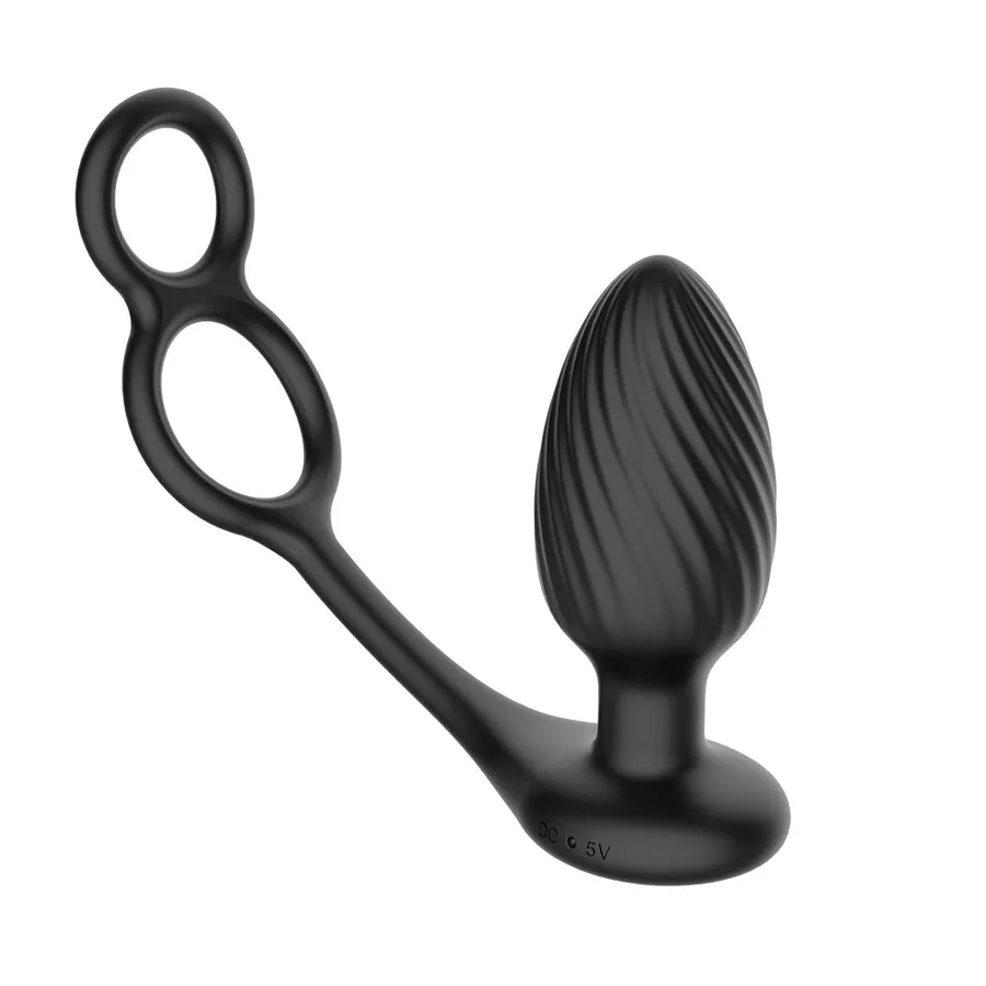 Анальная вибропробка Nexus Tornado Cock and Ball Ring вращение+вибрация, эрекционное кольцо, пульт