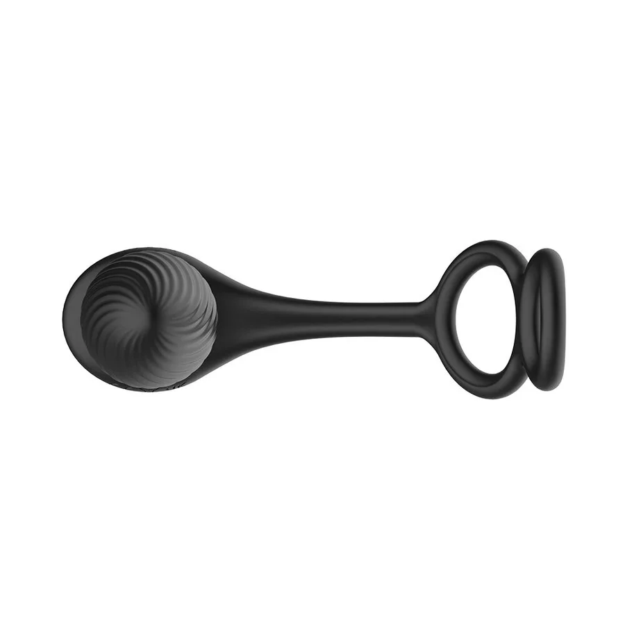 Анальная вибропробка Nexus Tornado Cock and Ball Ring вращение+вибрация, эрекционное кольцо, пульт