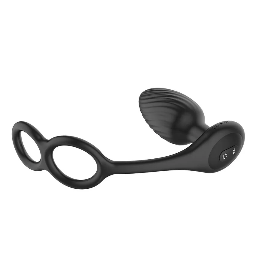 Анальная вибропробка Nexus Tornado Cock and Ball Ring вращение+вибрация, эрекционное кольцо, пульт
