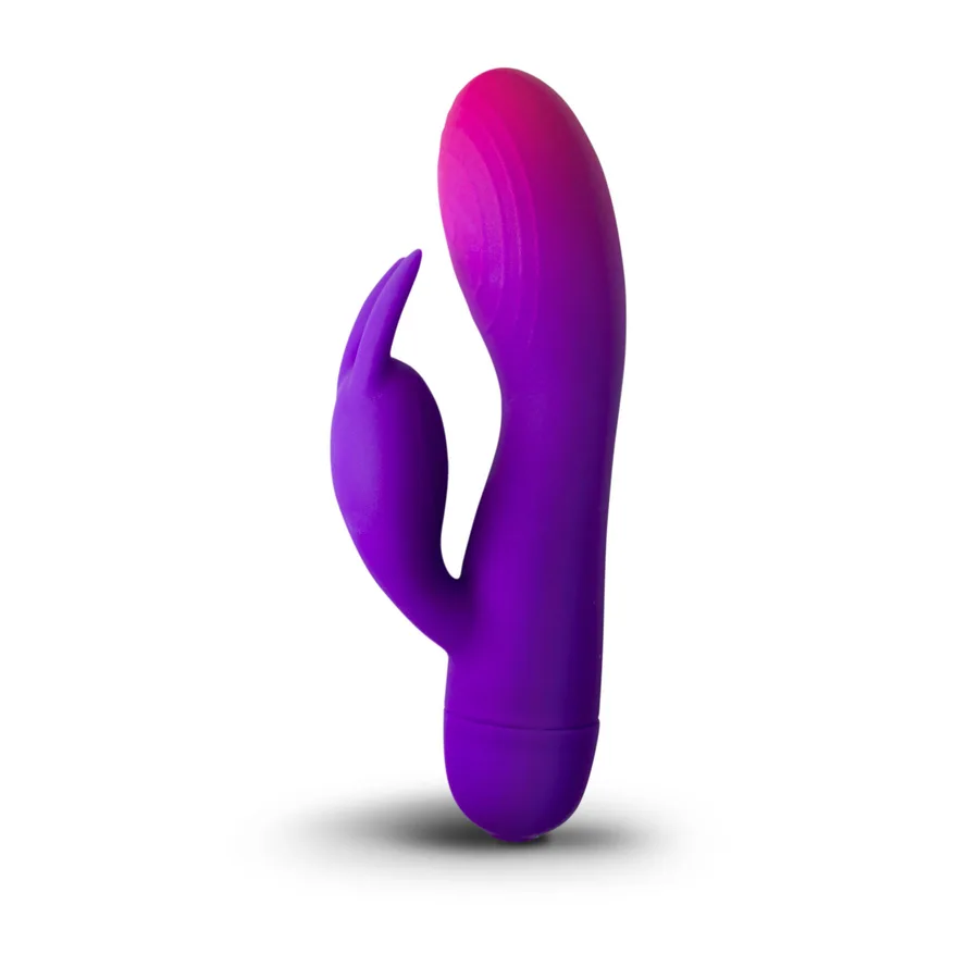 Вібратор-кролик Rocks Off Glo Girl – Rabbit, 2 мотори, 10 режимів, на батарейках