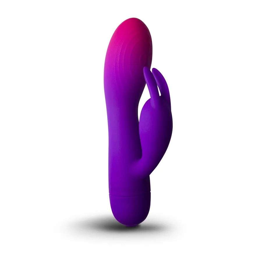Вібратор-кролик Rocks Off Glo Girl – Rabbit, 2 мотори, 10 режимів, на батарейках