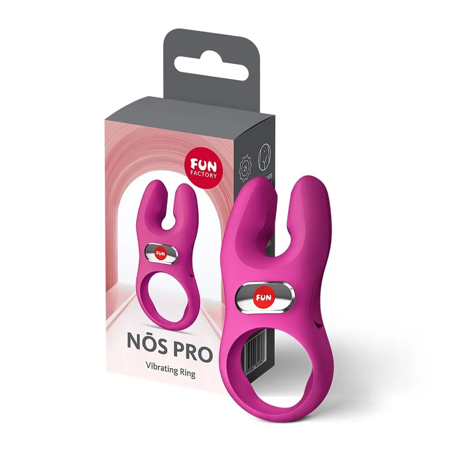 Ерекційне віброкільце з подвійною стимуляцією клітора Fun Factory NŌS PRO Magenta, 2 мотори