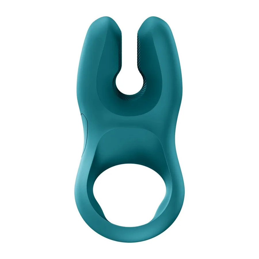 Эрекционное виброкольцо с двойной стимуляцией клитора Fun Factory NŌS PRO Bottle Green, 2 мотора
