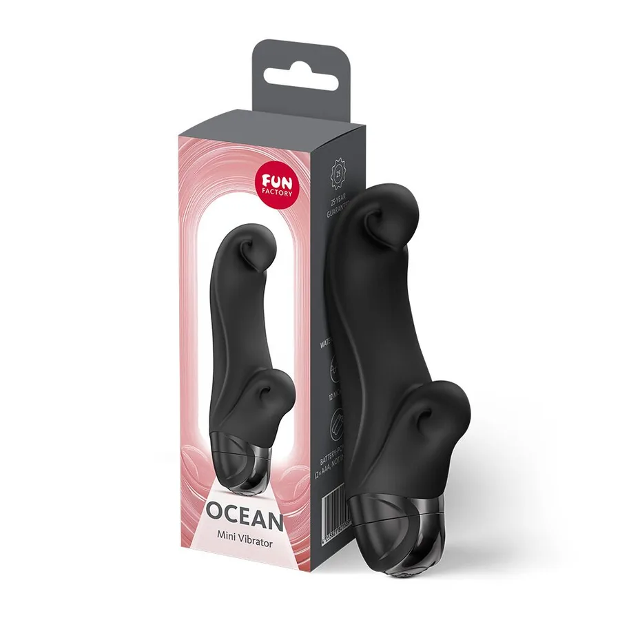Вібратор-кролик Fun Factory OCEAN Black, для клітора та точки G, 6 режимів, на батарейках