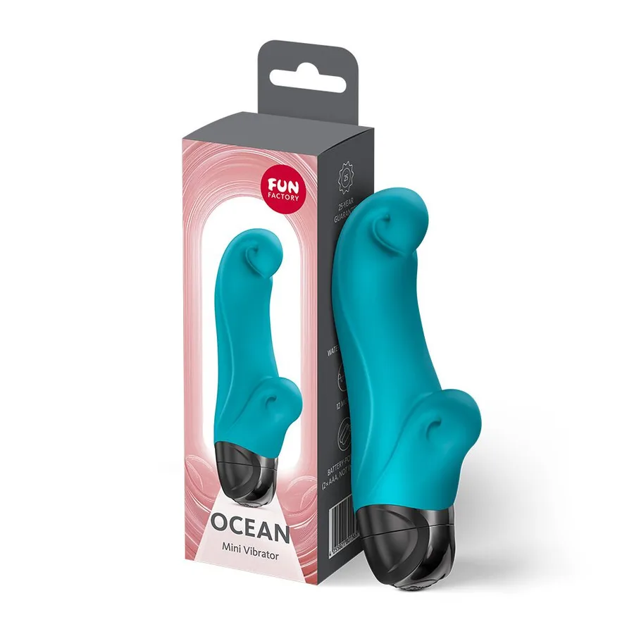Вибратор-кролик Fun Factory OCEAN Aquamarine, для клитора и точки G, 6 режимов, на батарейках