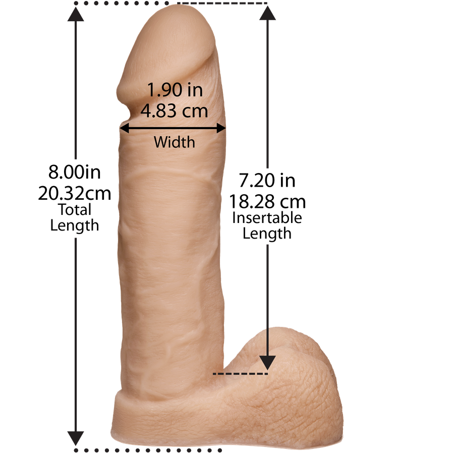 Фалоімітатор Doc Johnson Platinum TRUSKYN - The Tru Ride 8 Inch, діаметр 4,8 см, двошаровий силікон