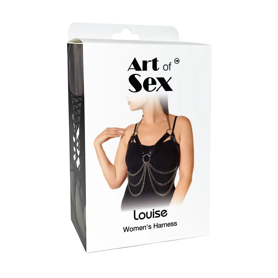 Женская портупея Art of Sex - Louise черная XS-2XL, экокожа