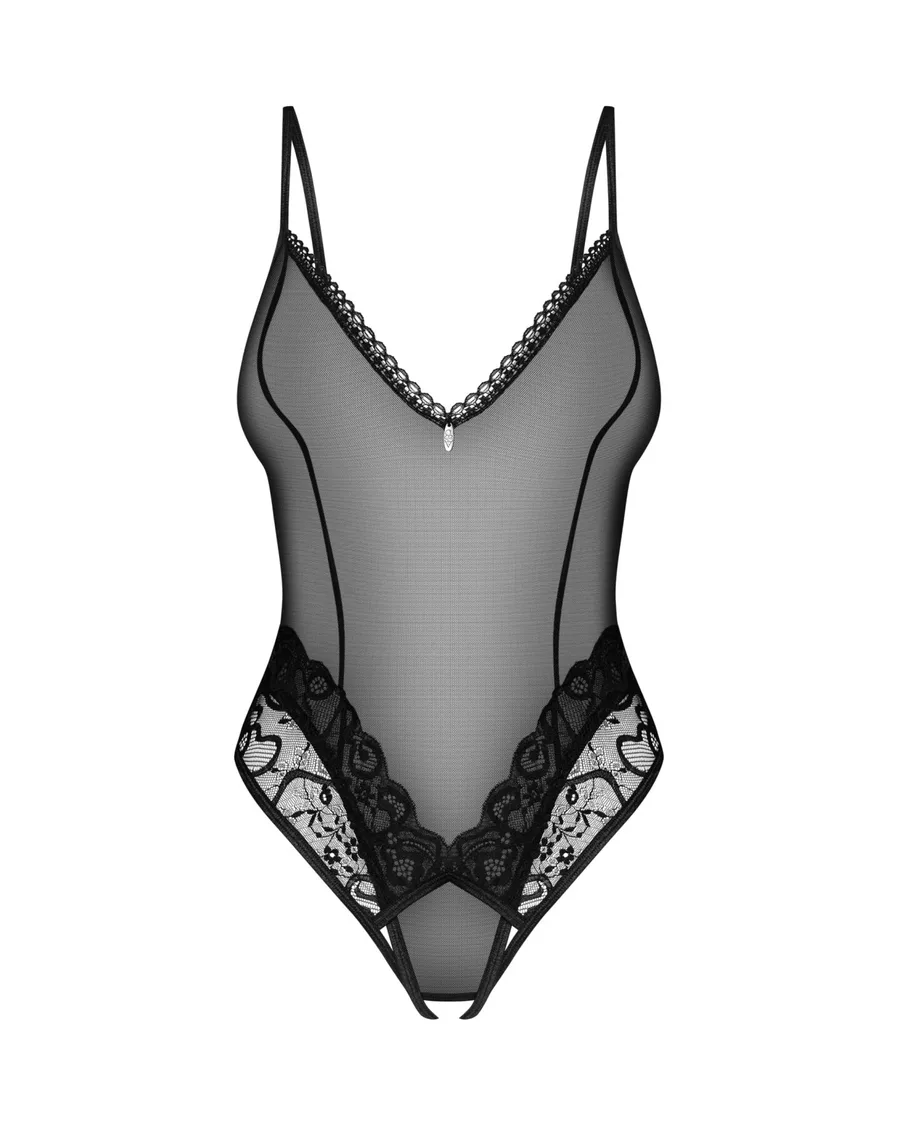Тедди с доступом Obsessive Blomentis crotchless teddy, M/L, прозрачное, открытая спина, низ-стринги