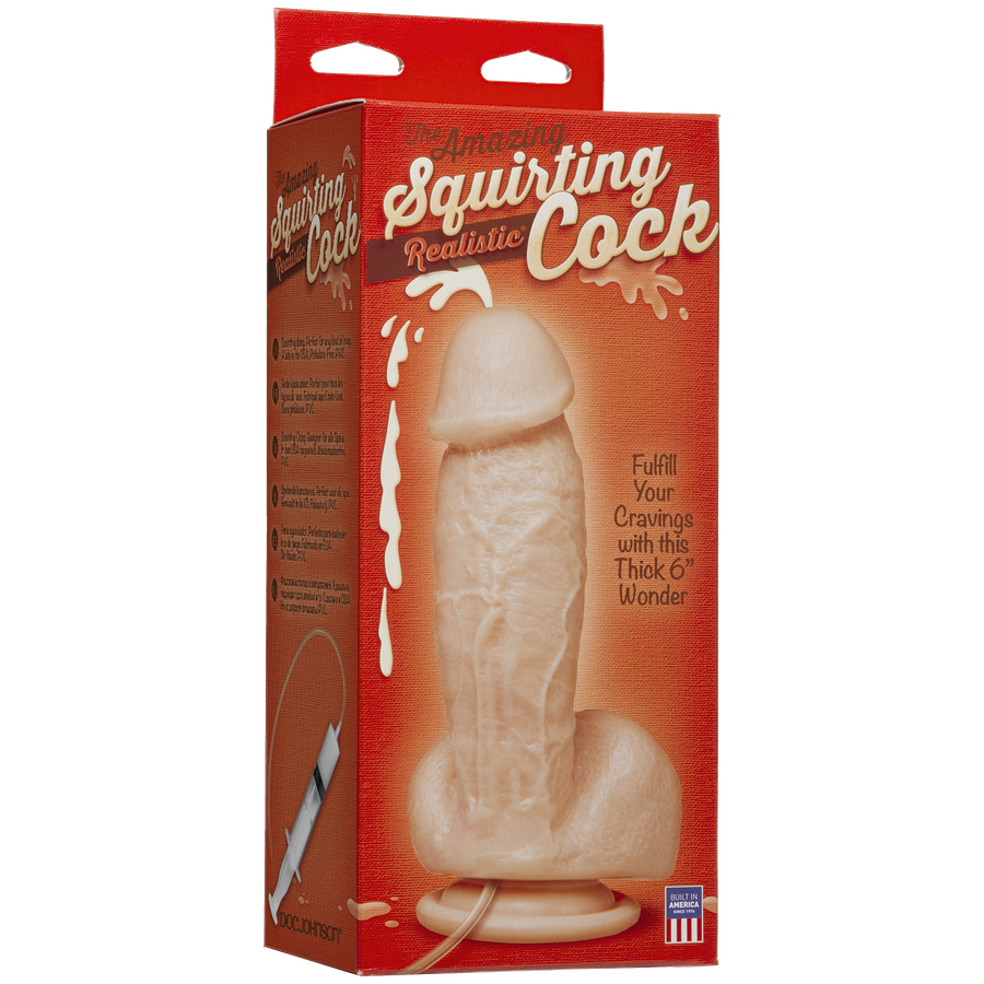 Фалоімітатор, що кінчає Doc Johnson The Amazing Squirting Realistic Cock, ПВХ, діаметр 5,1см