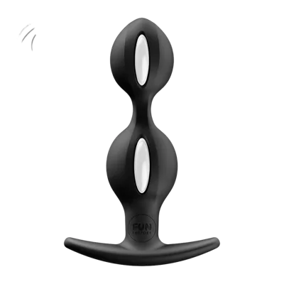 Анальні кульки Fun Factory B BALLS DUO Black, ефект вібрації, діаметр 3,2 та 3,6 см