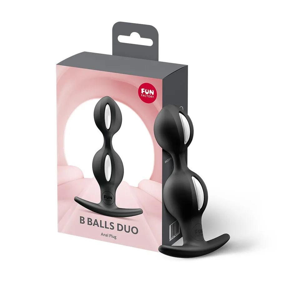 Анальные шарики Fun Factory B BALLS DUO Black, эффект вибрации, диаметр 3,2 и 3,6 см