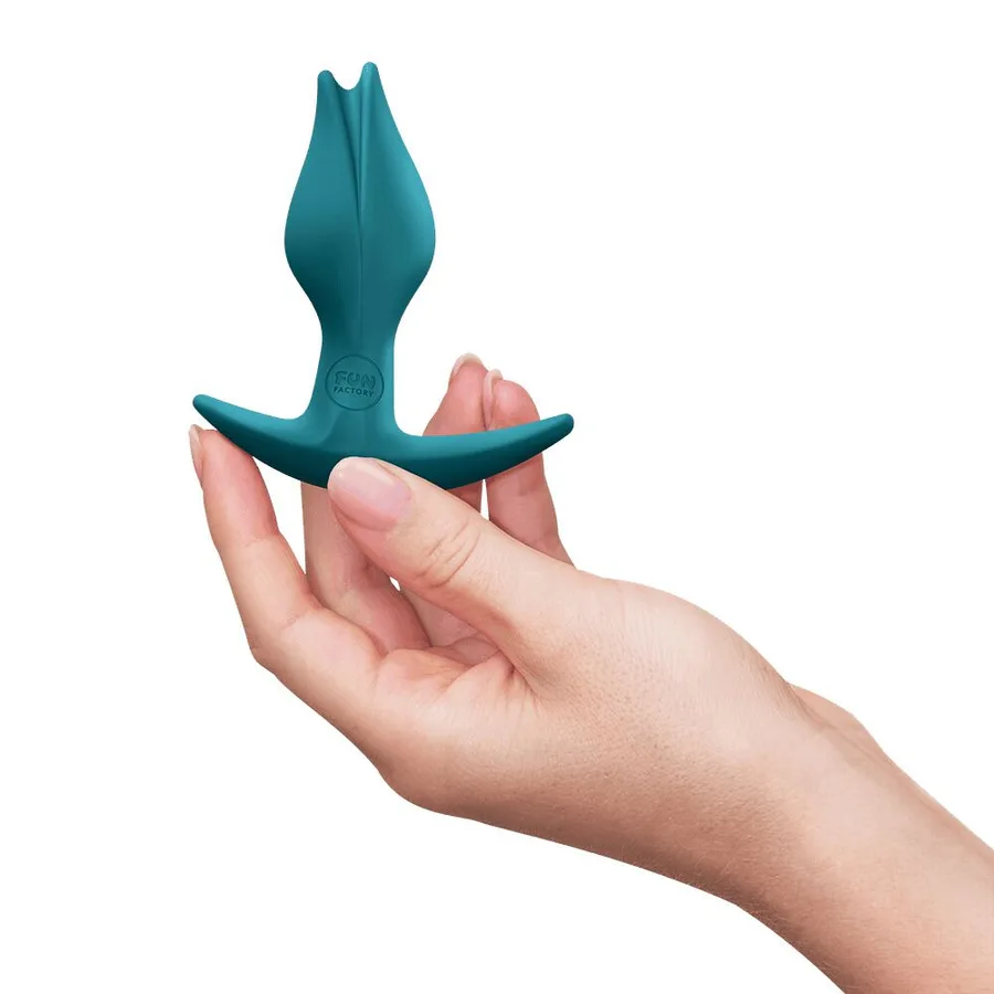 Анальная пробка Fun Factory BOOTIE FEM Bottle Green, в виде бутона, диаметр 2,9 см, тонкий ограничитель