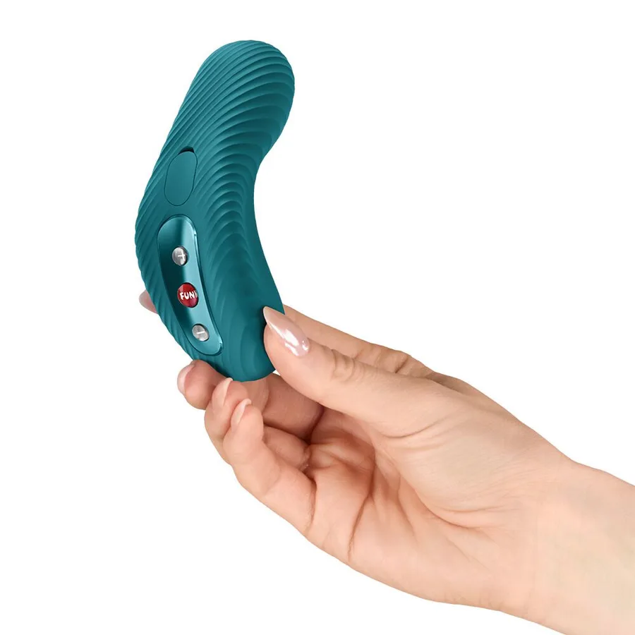 Накладний вібратор Fun Factory LAYA III Bottle Green, ефект постукування пальцем