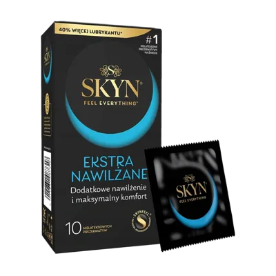 Безлатексні преміум-презервативи SKYN Ekstra Nawilżanel 10 шт, ультратонкі, на 40 % більше змазки