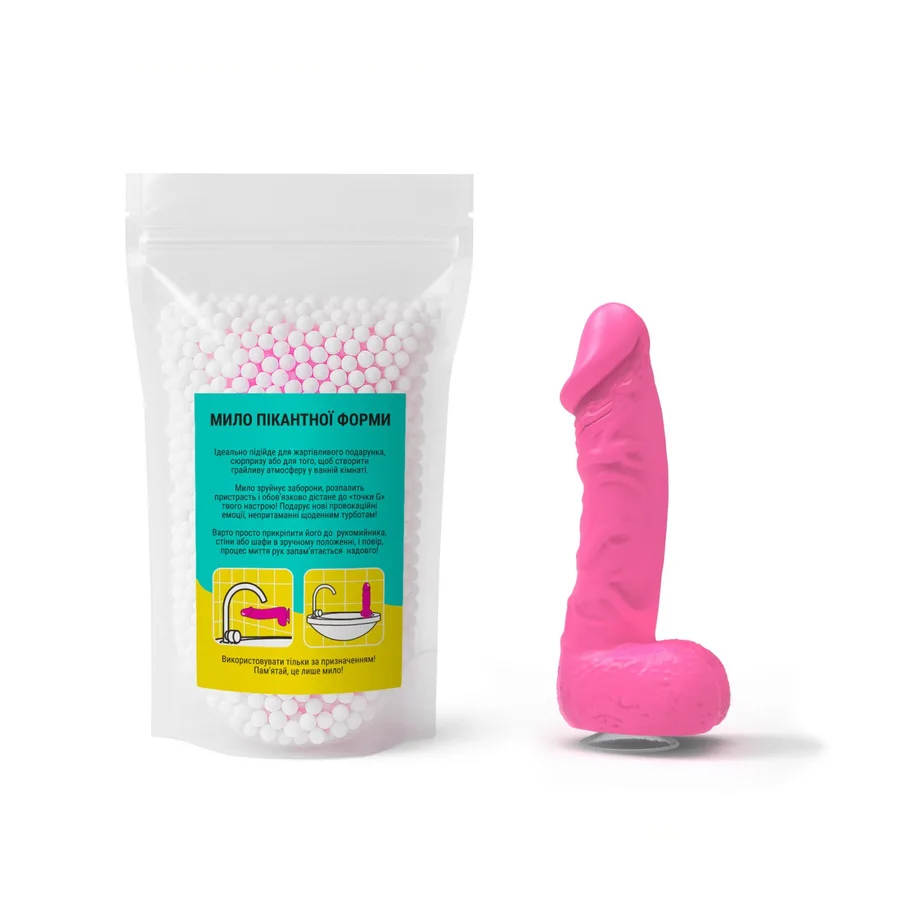 Мило у формі пеніса Чистий Кайф LARGE Pink, крафтове мило-член, натуральне