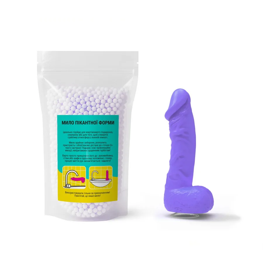 Мыло в форме пениса Чистий Кайф LARGE Violet, крафтовое мыло-член, натуральное