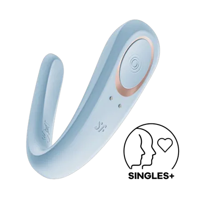 Вібратор для пар Satisfyer Double Classic Light Blue з одним моторчиком