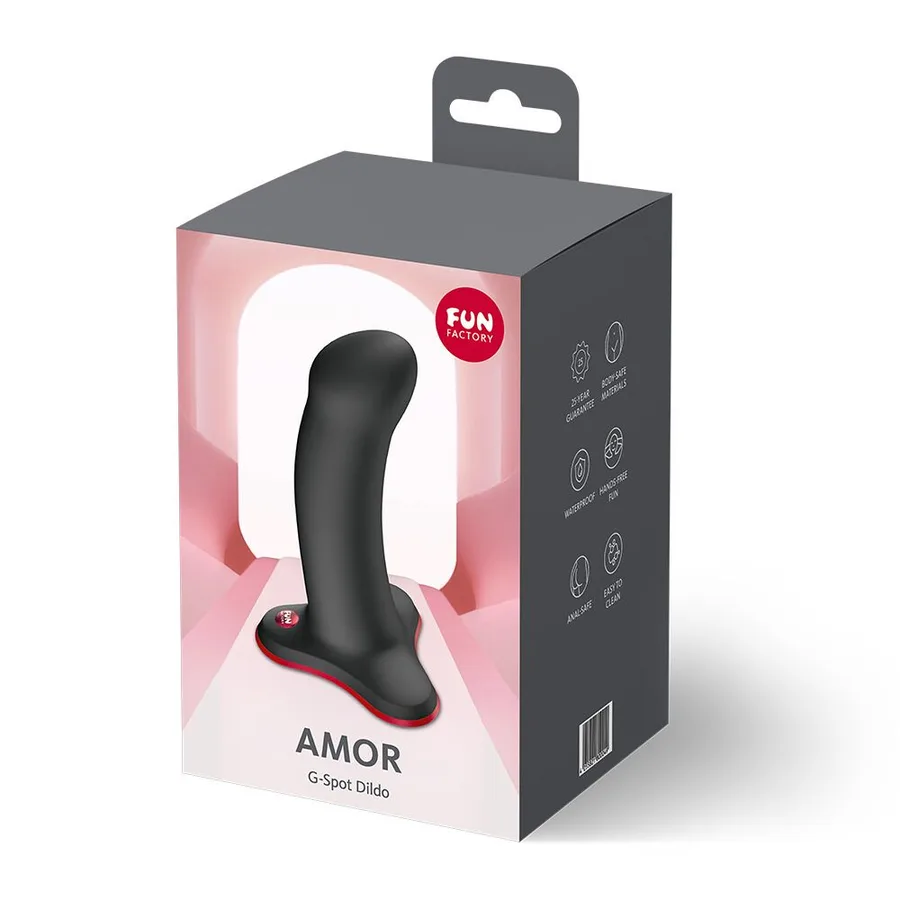 Фаллоимитатор Fun Factory AMOR Black, длина 14,6 см, диаметр 3,7 см, изогнутый