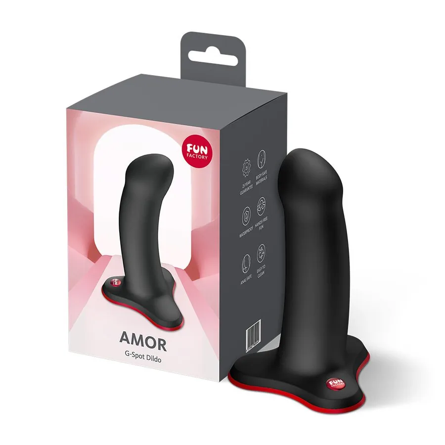 Фаллоимитатор Fun Factory AMOR Black, длина 14,6 см, диаметр 3,7 см, изогнутый