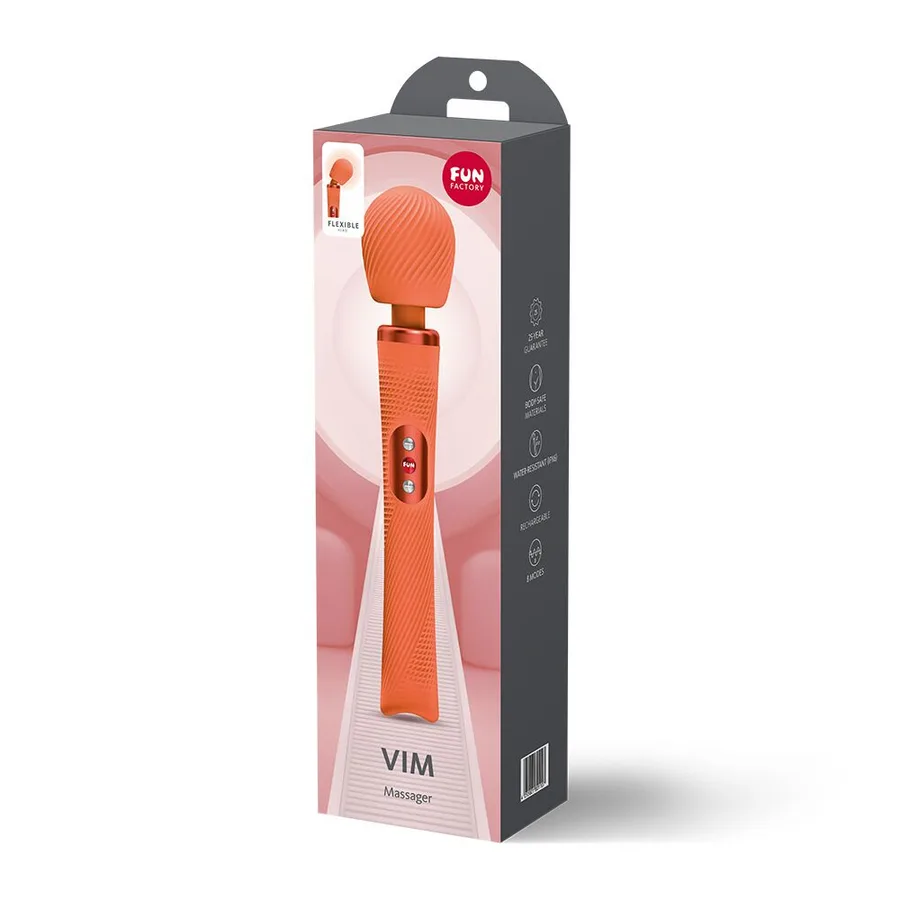 Вібромасажер Fun Factory VIM Vibrating Wand Orange, суперпотужний та легкий, до 6 годин роботи