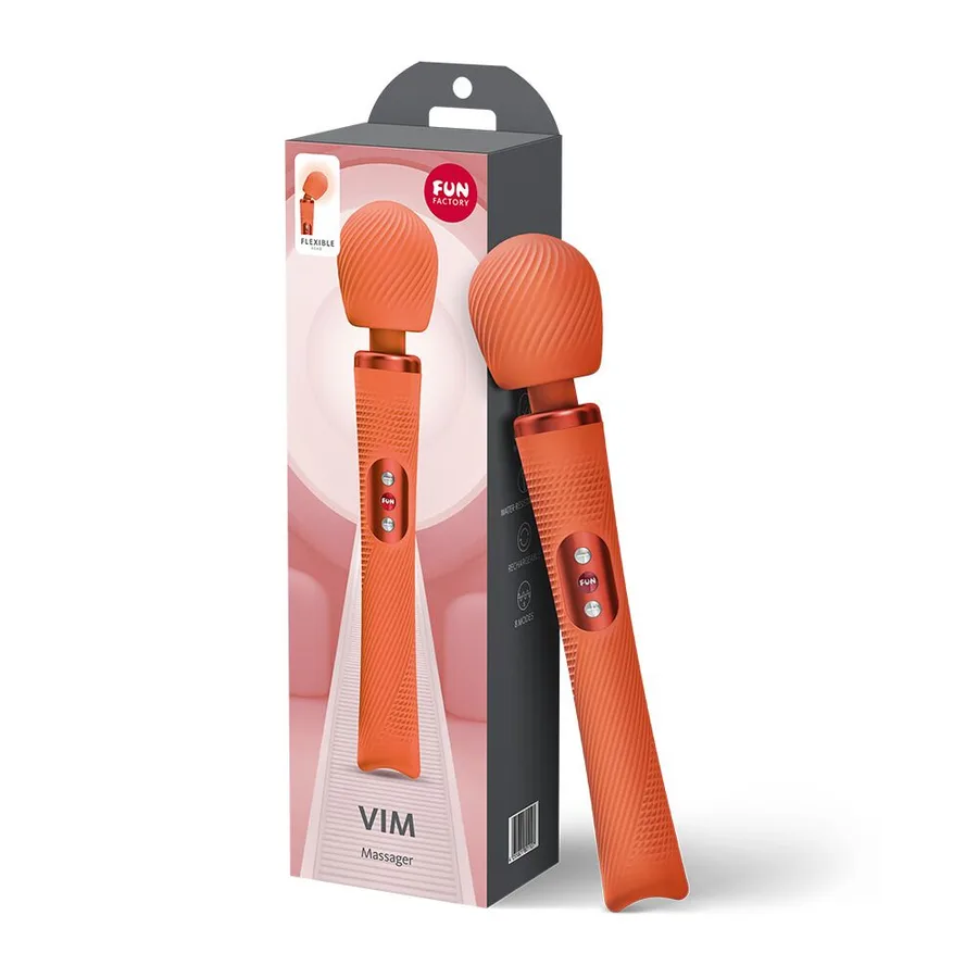 Вібромасажер Fun Factory VIM Vibrating Wand Orange, суперпотужний та легкий, до 6 годин роботи