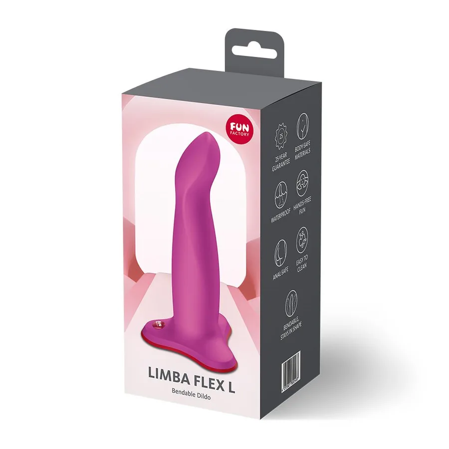 Фалоімітатор Fun Factory LIMBA FLEX L Magenta, гнучкий, з ефектом пам’яті, підходить для точки G