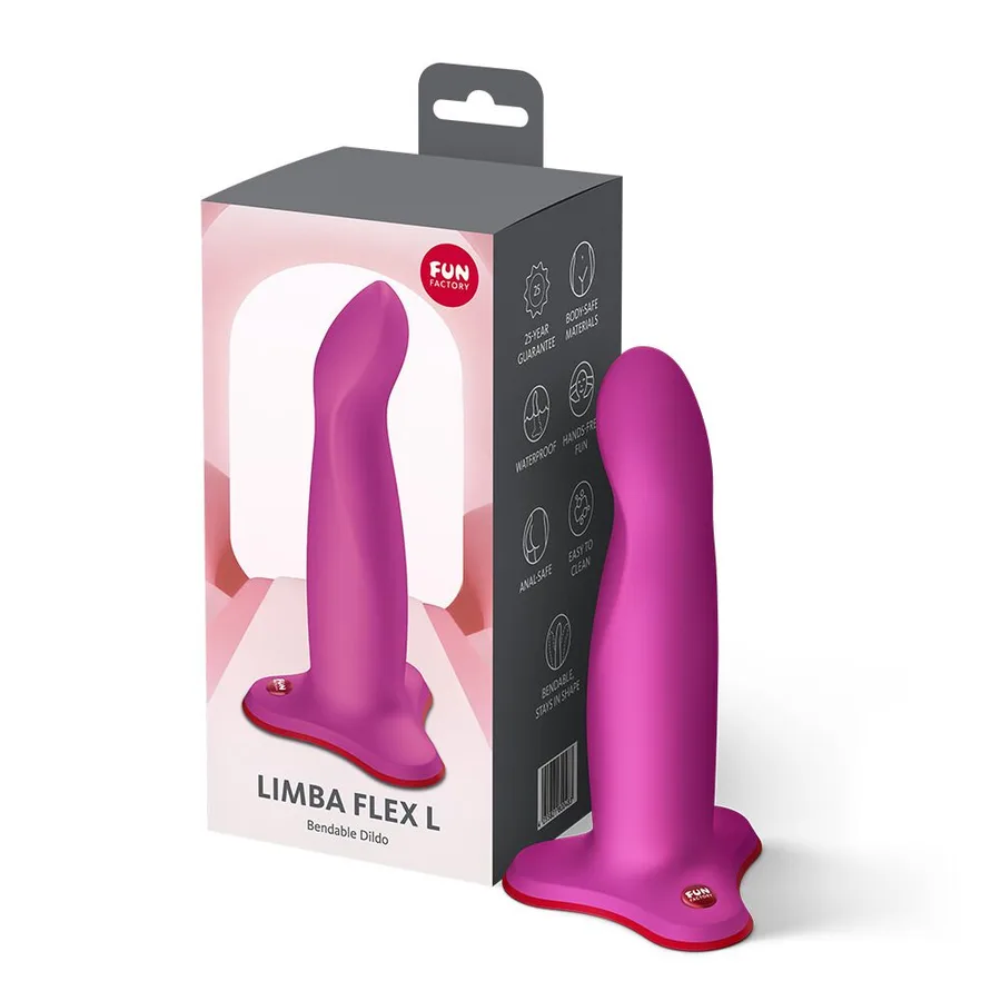 Фалоімітатор Fun Factory LIMBA FLEX L Magenta, гнучкий, з ефектом пам’яті, підходить для точки G