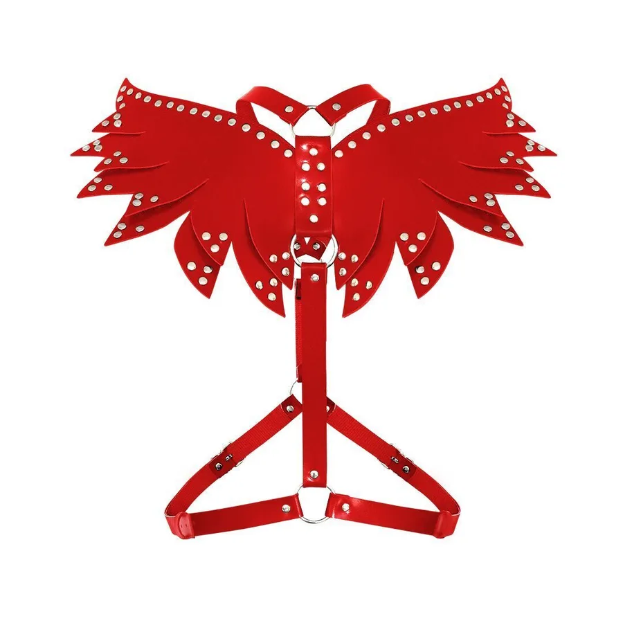 Женская портупея Art of Sex - Wings красная L-2XL, экокожа