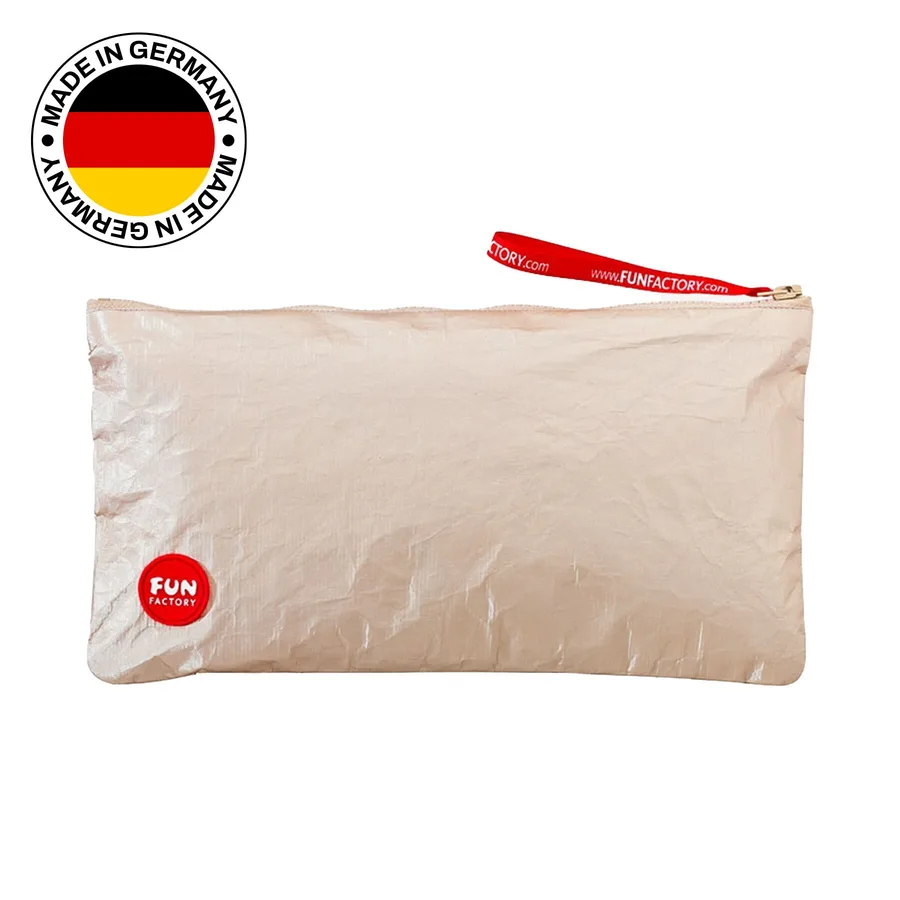 Сумка для секс-игрушек Fun Factory TOYBAG M, золотистая, на молнии, 25x12 см
