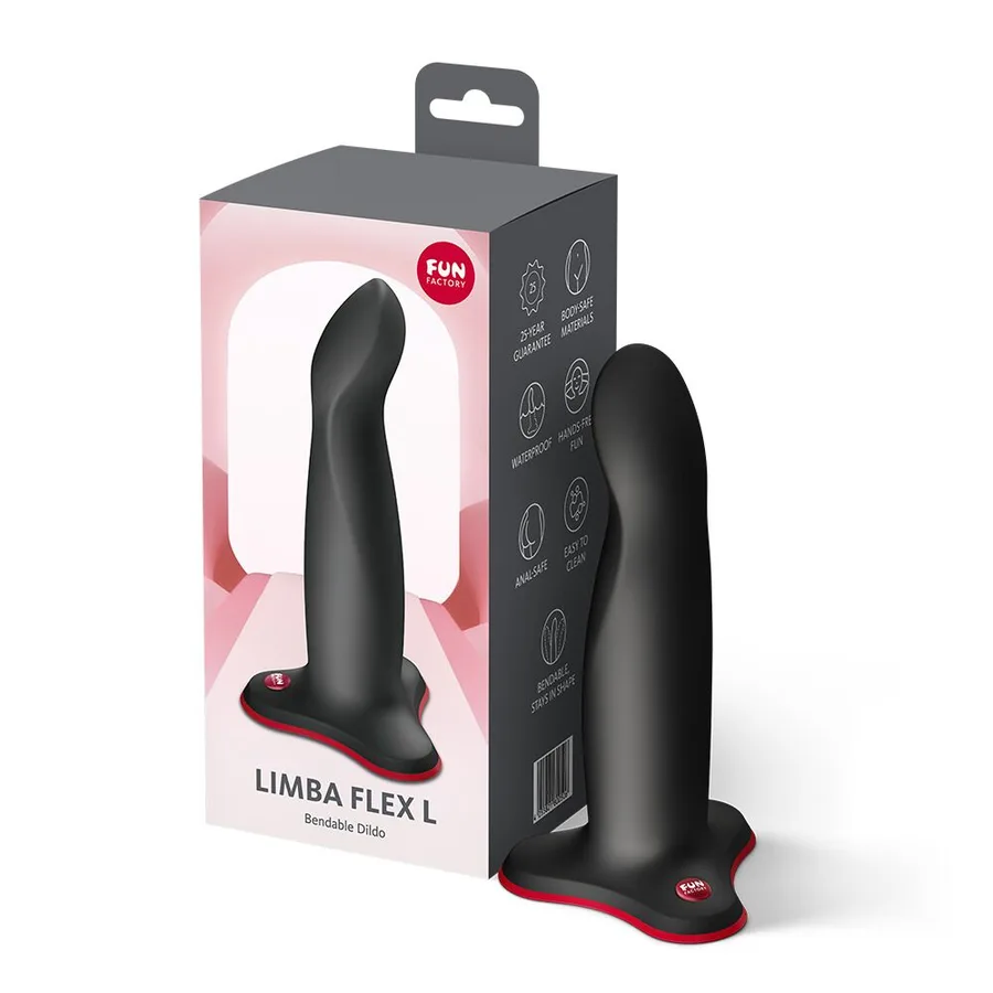 Фалоімітатор Fun Factory LIMBA FLEX L Black, гнучкий, з ефектом пам’яті, підходить для точки G