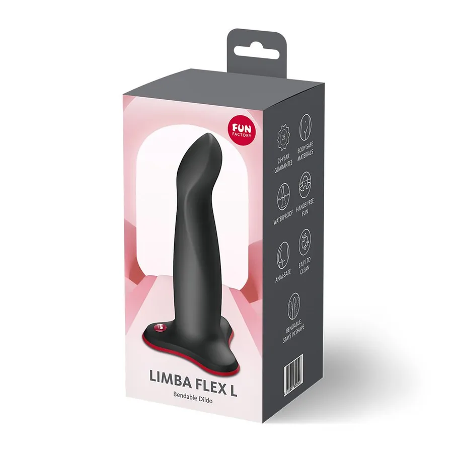 Фалоімітатор Fun Factory LIMBA FLEX L Black, гнучкий, з ефектом пам’яті, підходить для точки G