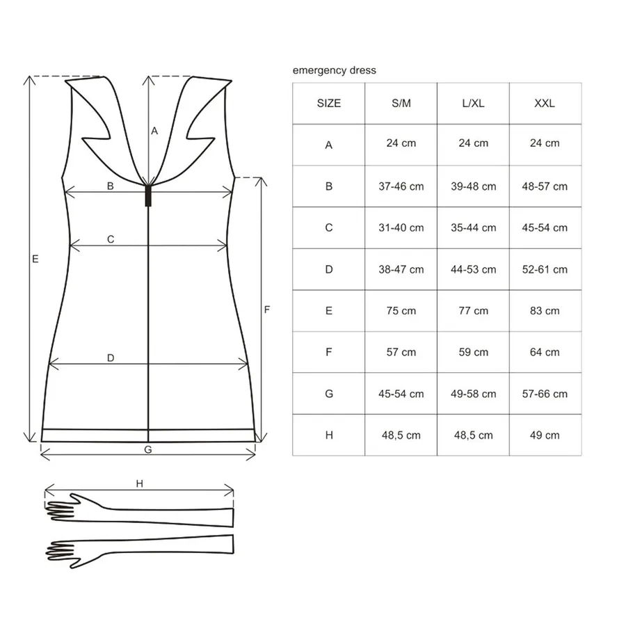 Эротический костюм медсестры Obsessive Emergency dress S/M, white, платье, стринги, перчатки, чепчик, стетоскоп