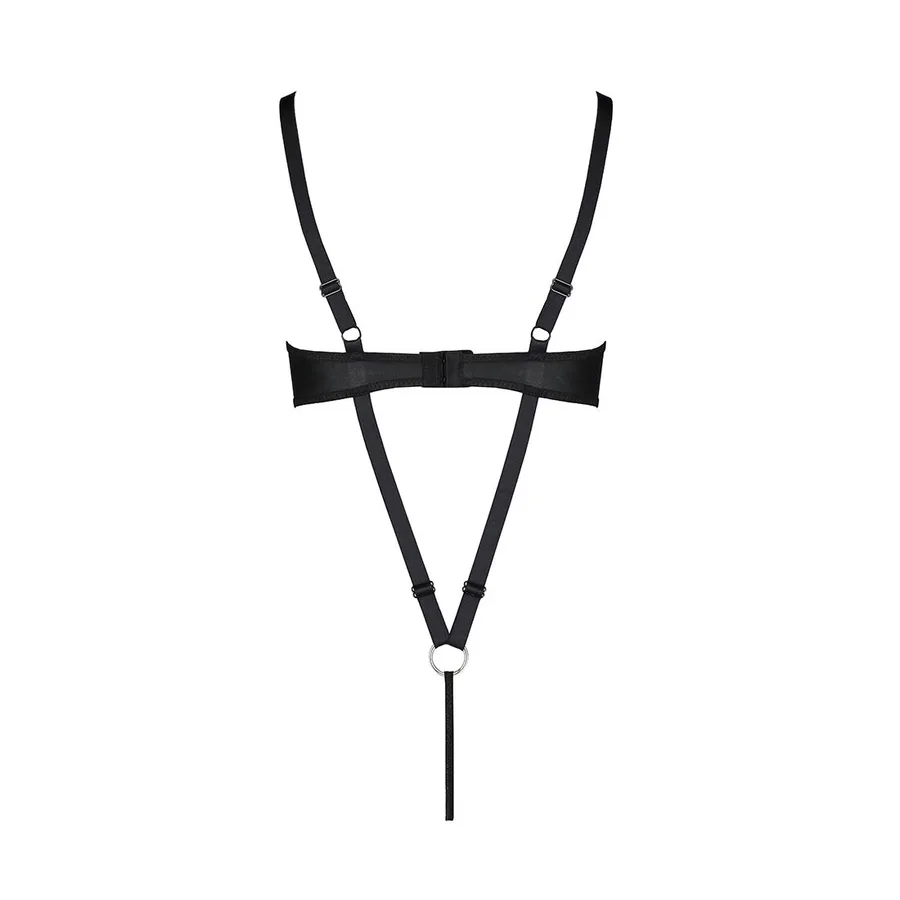Боді з екошкіри Passion CELIN BODY S/M, black, з доступом, відкритий