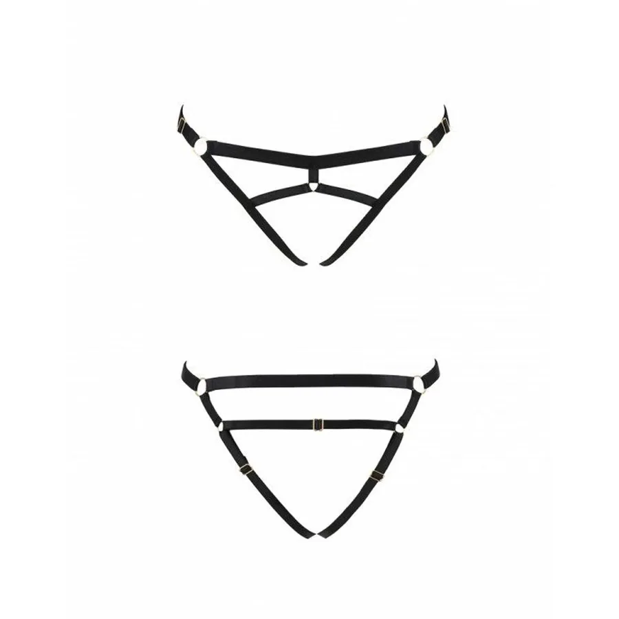 Трусики-стринги из стреп Passion Exclusive KELIS THONG XXL/XXXL, black