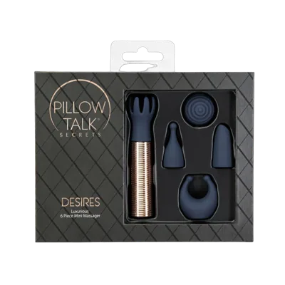 Вибромассажер Pillow Talk Secrets Desires 6-Piece Mini Massager Set - Navy