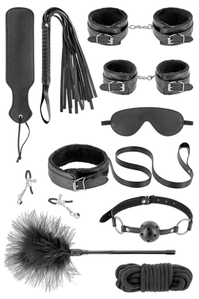 Набір для BDSM Fetish Tentation SM Bondage Box in vegan leather 10pcs