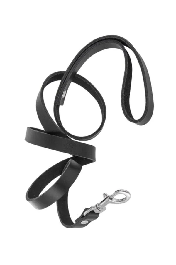 Поводок из натуральной кожи Fetish Tentation Premium Patent leather chocker and leash