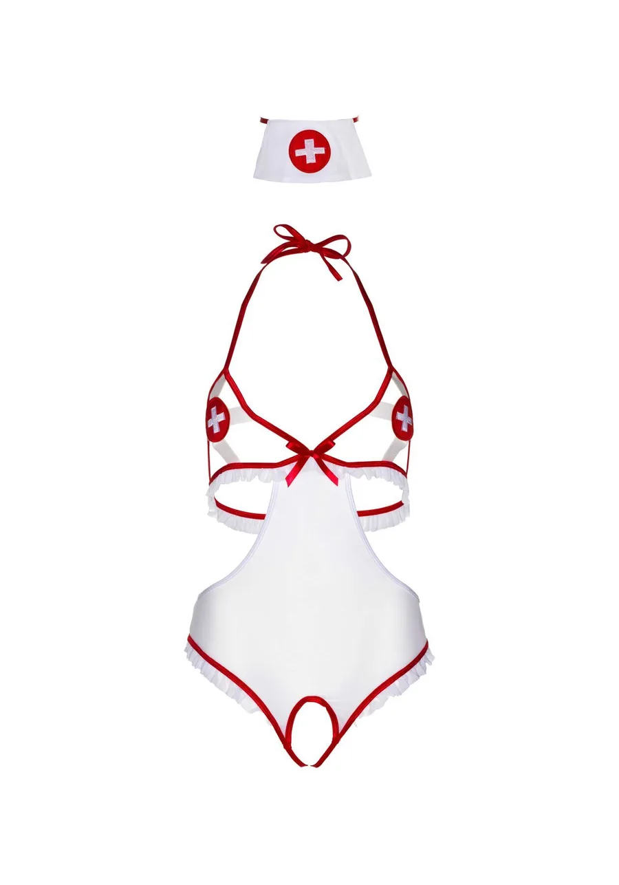 Костюм медсестры Leg Avenue Naughty Nurse, one size, боди и шапочка