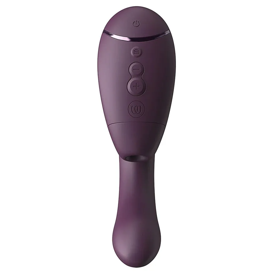 Подвійний вакуумний кліторальний стимулятор з вібрацією Womanizer Next Duo - Dark Purple