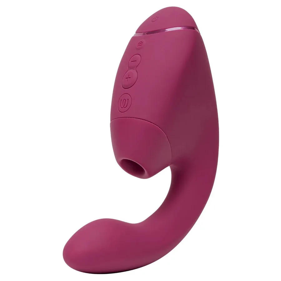 Двойной вакуумный клиторальный стимулятор с вибрацией Womanizer Next Duo - Dusky Pink
