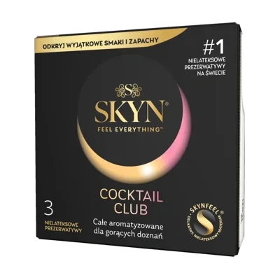 Презервативи SKYN Cocktail Club 3 шт, смаки Pina Colada, Cherry Sunrise та Passion Daiquiri