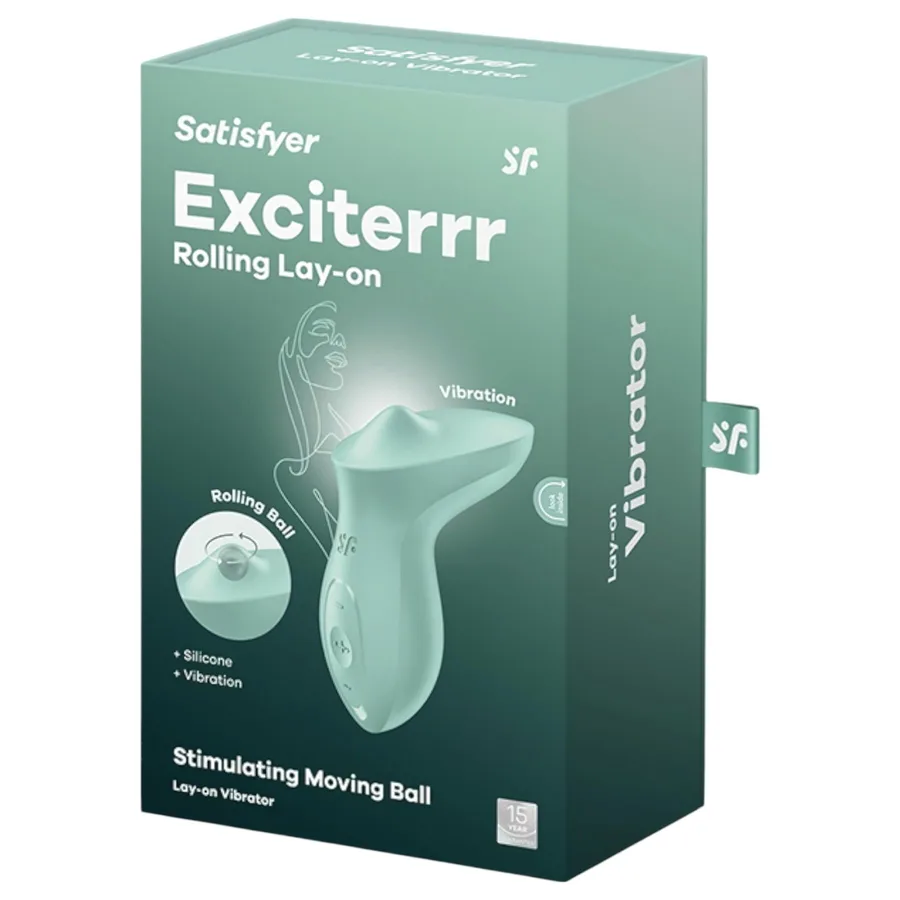 Вібратор для клітора з перлинною стимуляцією Satisfyer Exciterrr Mint, 2 незалежні мотори