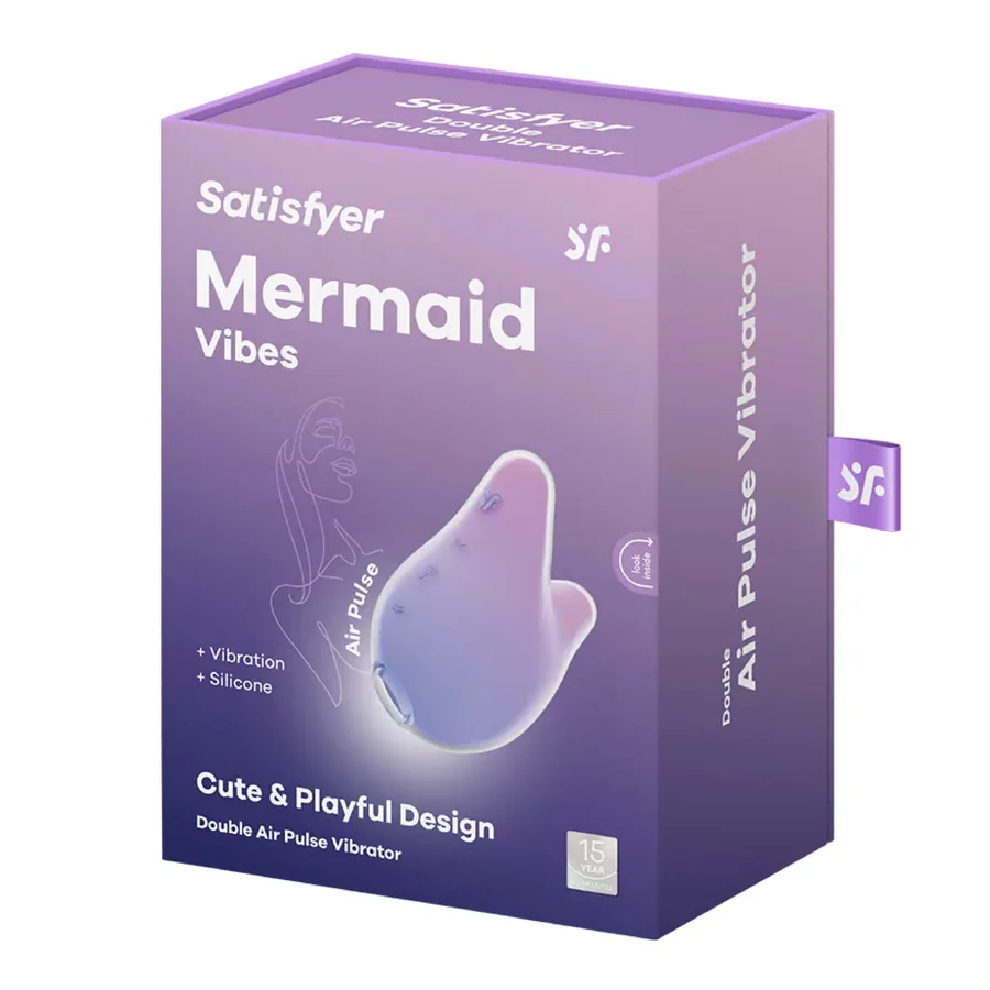 Вакуумний кліторальний стимулятор з вібрацією Satisfyer Mermaid Vibes Violet/Pink, 2 мотори