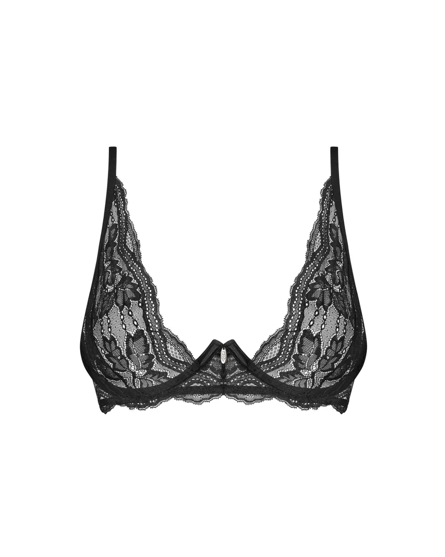 Бюстгальтер Obsessive Nutris bra, XS/S, кружево, мягкие чашки, косточки под грудью